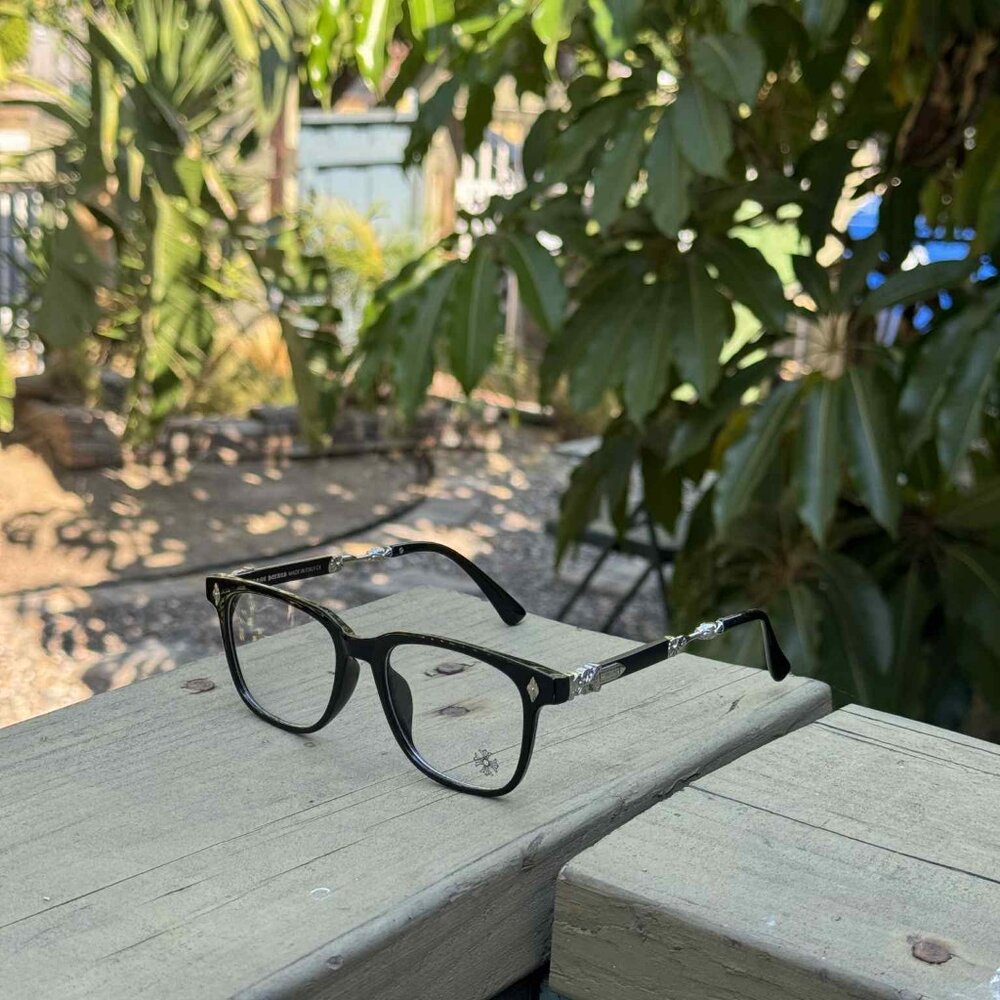 Chrome Hearts Black Frame with Silver Detailing Glasses